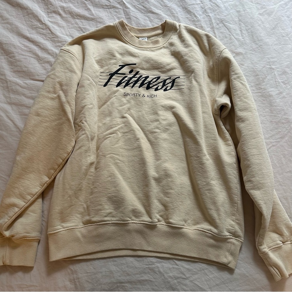 Sporty & Rich Cream Crewneck Sweater